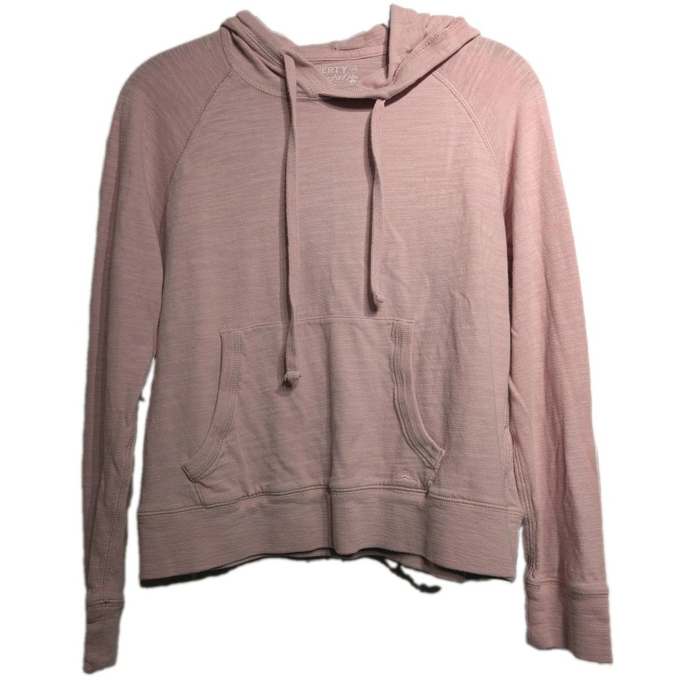 Faherty Sunwashed Hoodie Women XS Pink Organic Cotton Pullover Knit Lightweight